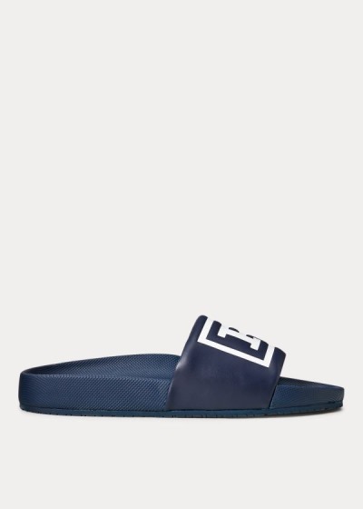 Sandalias Polo Ralph Lauren Hombre Azul Marino / Blancos - Cayson Polo Slide - DJGPE2487